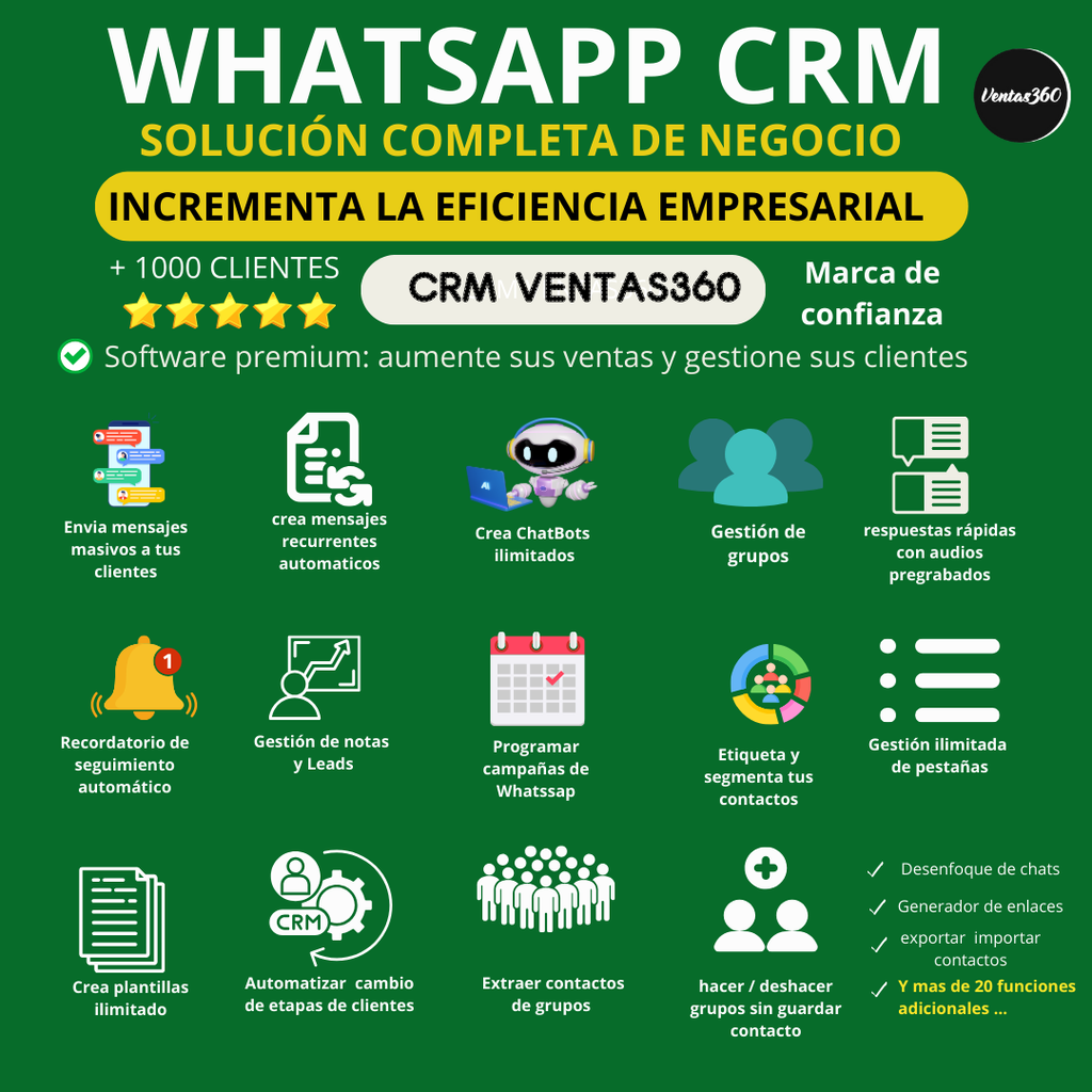 CRM WhatsApp mensajes masivos y chatbot